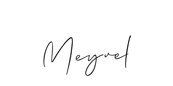 Design your own signature with our free online signature maker. With this signature software, you can create a handwritten (Allison_Script) signature for name Meyvel. Meyvel signature style 2 images and pictures png