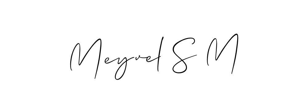 Make a beautiful signature design for name Meyvel S M. With this signature (Allison_Script) style, you can create a handwritten signature for free. Meyvel S M signature style 2 images and pictures png
