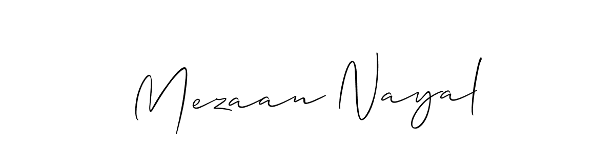 How to make Mezaan Nayal name signature. Use Allison_Script style for creating short signs online. This is the latest handwritten sign. Mezaan Nayal signature style 2 images and pictures png