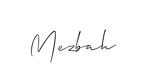 The best way (Allison_Script) to make a short signature is to pick only two or three words in your name. The name Mezbah include a total of six letters. For converting this name. Mezbah signature style 2 images and pictures png
