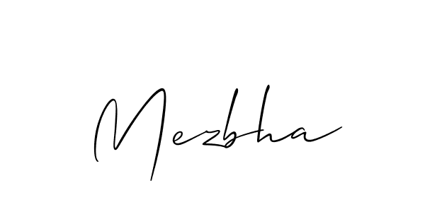 It looks lik you need a new signature style for name Mezbha. Design unique handwritten (Allison_Script) signature with our free signature maker in just a few clicks. Mezbha signature style 2 images and pictures png