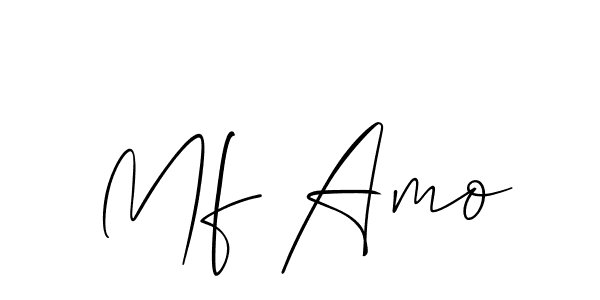 Also You can easily find your signature by using the search form. We will create Mf Amo name handwritten signature images for you free of cost using Allison_Script sign style. Mf Amo signature style 2 images and pictures png