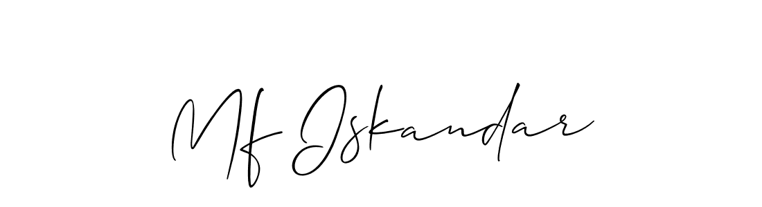How to Draw Mf Iskandar signature style? Allison_Script is a latest design signature styles for name Mf Iskandar. Mf Iskandar signature style 2 images and pictures png