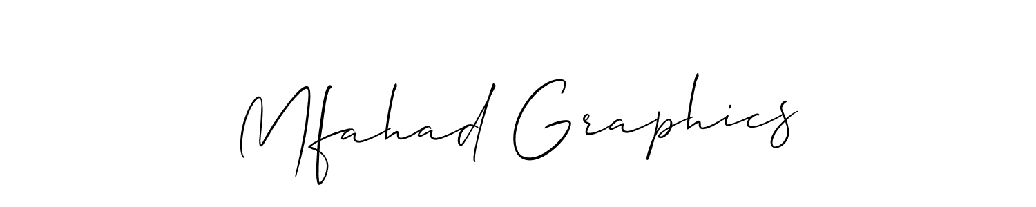 Use a signature maker to create a handwritten signature online. With this signature software, you can design (Allison_Script) your own signature for name Mfahad Graphics. Mfahad Graphics signature style 2 images and pictures png