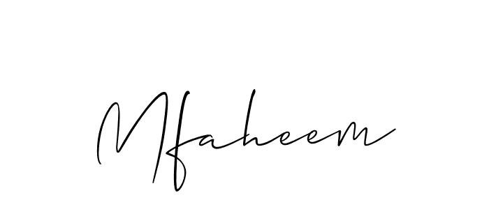 Mfaheem stylish signature style. Best Handwritten Sign (Allison_Script) for my name. Handwritten Signature Collection Ideas for my name Mfaheem. Mfaheem signature style 2 images and pictures png