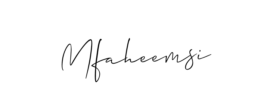 if you are searching for the best signature style for your name Mfaheemsi. so please give up your signature search. here we have designed multiple signature styles  using Allison_Script. Mfaheemsi signature style 2 images and pictures png