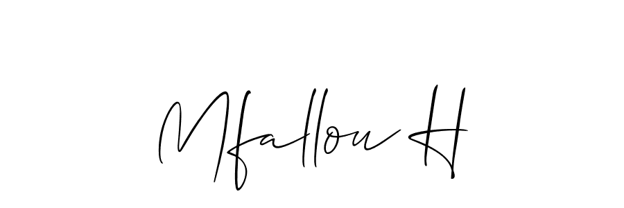 Design your own signature with our free online signature maker. With this signature software, you can create a handwritten (Allison_Script) signature for name Mfallou H. Mfallou H signature style 2 images and pictures png