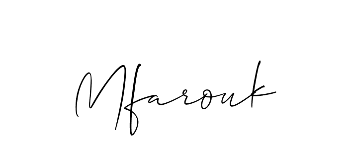 How to make Mfarouk signature? Allison_Script is a professional autograph style. Create handwritten signature for Mfarouk name. Mfarouk signature style 2 images and pictures png