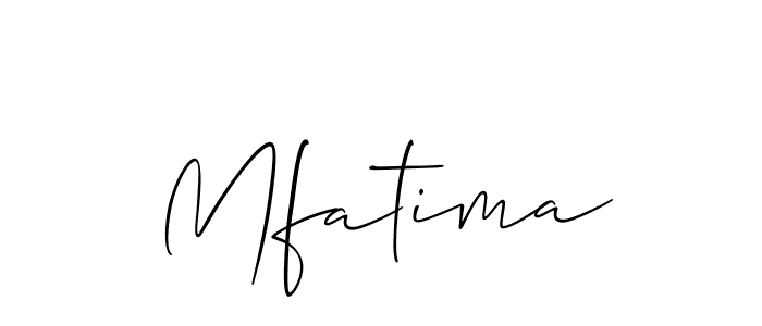 if you are searching for the best signature style for your name Mfatima. so please give up your signature search. here we have designed multiple signature styles  using Allison_Script. Mfatima signature style 2 images and pictures png