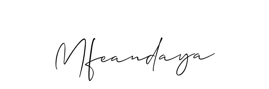 Make a beautiful signature design for name Mfeandaya. With this signature (Allison_Script) style, you can create a handwritten signature for free. Mfeandaya signature style 2 images and pictures png