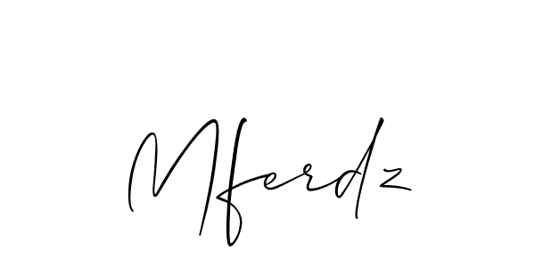It looks lik you need a new signature style for name Mferdz. Design unique handwritten (Allison_Script) signature with our free signature maker in just a few clicks. Mferdz signature style 2 images and pictures png
