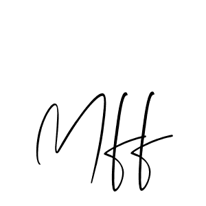Use a signature maker to create a handwritten signature online. With this signature software, you can design (Allison_Script) your own signature for name Mff. Mff signature style 2 images and pictures png