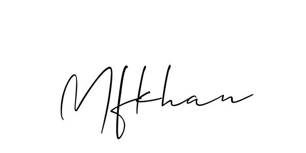 Allison_Script is a professional signature style that is perfect for those who want to add a touch of class to their signature. It is also a great choice for those who want to make their signature more unique. Get Mfkhan name to fancy signature for free. Mfkhan signature style 2 images and pictures png
