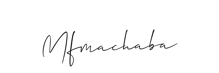 Create a beautiful signature design for name Mfmachaba. With this signature (Allison_Script) fonts, you can make a handwritten signature for free. Mfmachaba signature style 2 images and pictures png