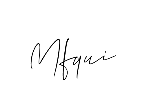 Allison_Script is a professional signature style that is perfect for those who want to add a touch of class to their signature. It is also a great choice for those who want to make their signature more unique. Get Mfqui name to fancy signature for free. Mfqui signature style 2 images and pictures png