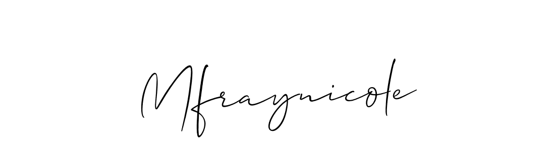 The best way (Allison_Script) to make a short signature is to pick only two or three words in your name. The name Mfraynicole include a total of six letters. For converting this name. Mfraynicole signature style 2 images and pictures png