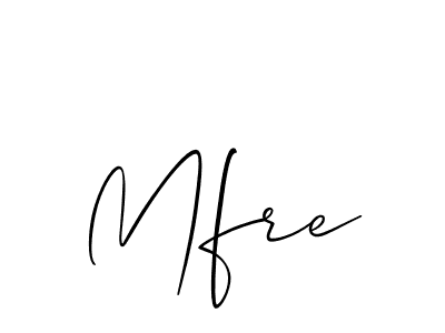 You should practise on your own different ways (Allison_Script) to write your name (Mfre) in signature. don't let someone else do it for you. Mfre signature style 2 images and pictures png