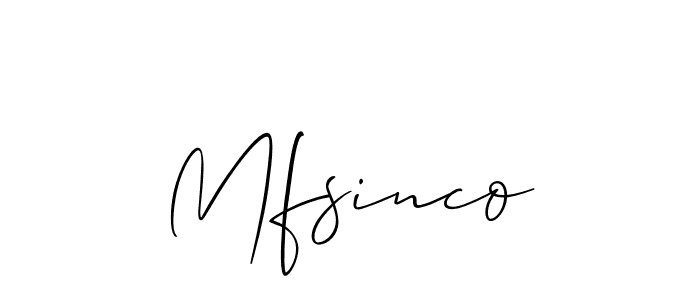 How to make Mfsinco signature? Allison_Script is a professional autograph style. Create handwritten signature for Mfsinco name. Mfsinco signature style 2 images and pictures png