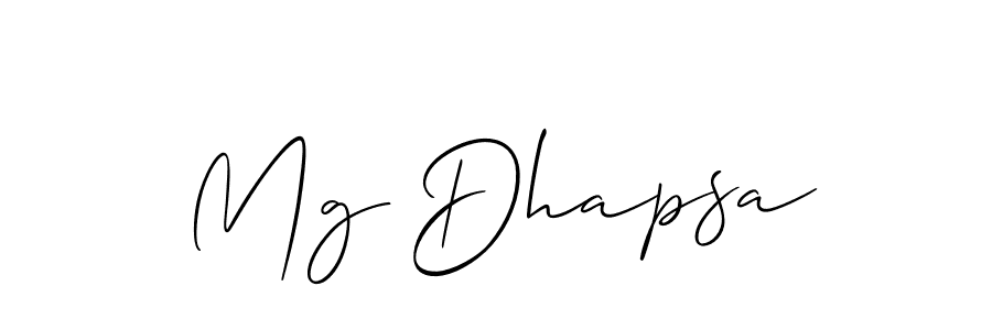 How to Draw Mg Dhapsa signature style? Allison_Script is a latest design signature styles for name Mg Dhapsa. Mg Dhapsa signature style 2 images and pictures png