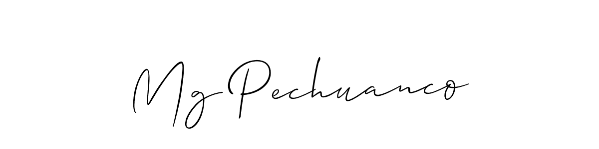 You should practise on your own different ways (Allison_Script) to write your name (Mg Pechuanco) in signature. don't let someone else do it for you. Mg Pechuanco signature style 2 images and pictures png