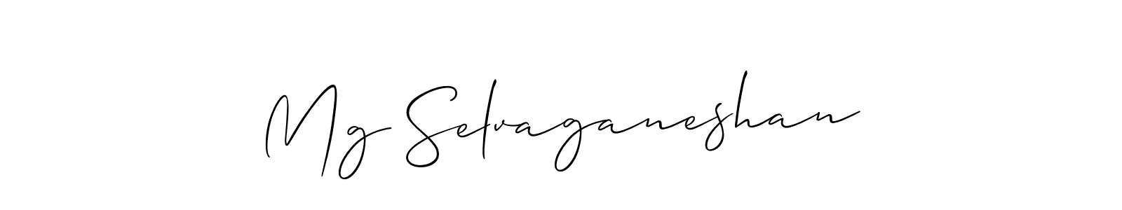 if you are searching for the best signature style for your name Mg Selvaganeshan. so please give up your signature search. here we have designed multiple signature styles  using Allison_Script. Mg Selvaganeshan signature style 2 images and pictures png