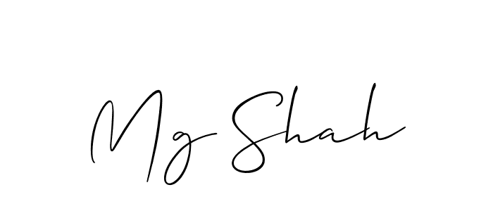 Use a signature maker to create a handwritten signature online. With this signature software, you can design (Allison_Script) your own signature for name Mg Shah. Mg Shah signature style 2 images and pictures png