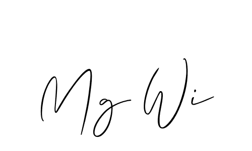 The best way (Allison_Script) to make a short signature is to pick only two or three words in your name. The name Mg Wi include a total of six letters. For converting this name. Mg Wi signature style 2 images and pictures png