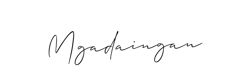 Use a signature maker to create a handwritten signature online. With this signature software, you can design (Allison_Script) your own signature for name Mgadaingan. Mgadaingan signature style 2 images and pictures png