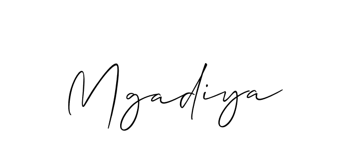 How to make Mgadiya signature? Allison_Script is a professional autograph style. Create handwritten signature for Mgadiya name. Mgadiya signature style 2 images and pictures png