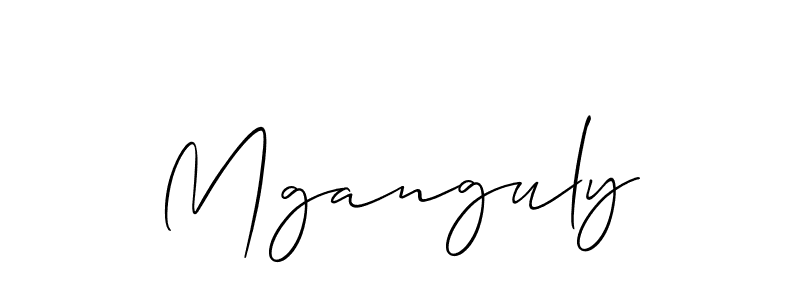 Allison_Script is a professional signature style that is perfect for those who want to add a touch of class to their signature. It is also a great choice for those who want to make their signature more unique. Get Mganguly name to fancy signature for free. Mganguly signature style 2 images and pictures png