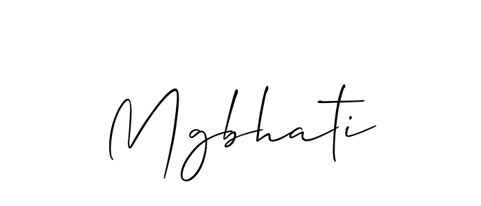 The best way (Allison_Script) to make a short signature is to pick only two or three words in your name. The name Mgbhati include a total of six letters. For converting this name. Mgbhati signature style 2 images and pictures png