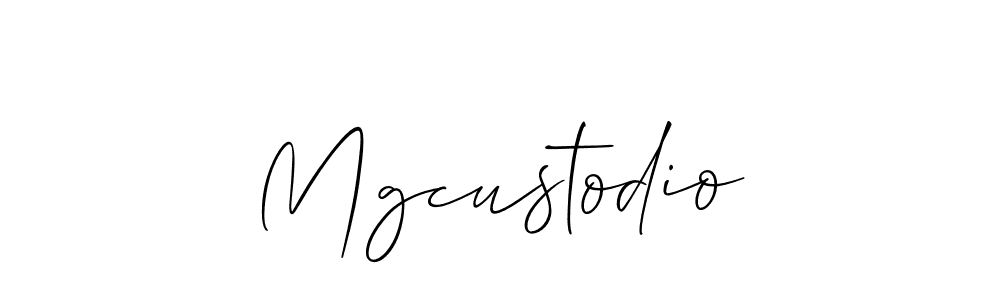 How to make Mgcustodio name signature. Use Allison_Script style for creating short signs online. This is the latest handwritten sign. Mgcustodio signature style 2 images and pictures png