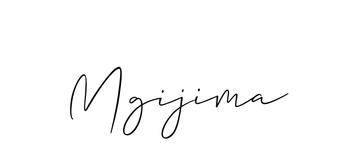 Use a signature maker to create a handwritten signature online. With this signature software, you can design (Allison_Script) your own signature for name Mgijima. Mgijima signature style 2 images and pictures png