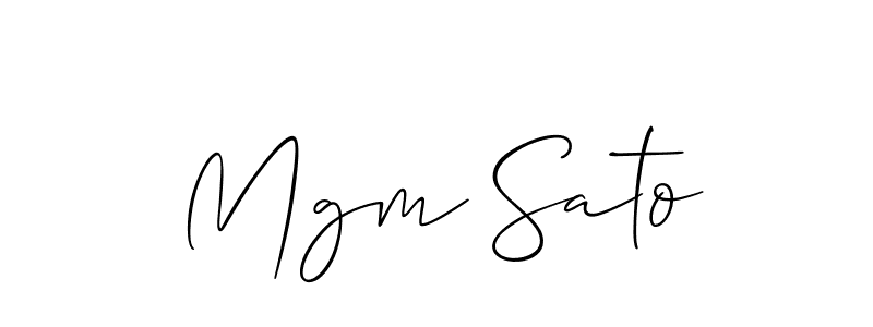 The best way (Allison_Script) to make a short signature is to pick only two or three words in your name. The name Mgm Sato include a total of six letters. For converting this name. Mgm Sato signature style 2 images and pictures png