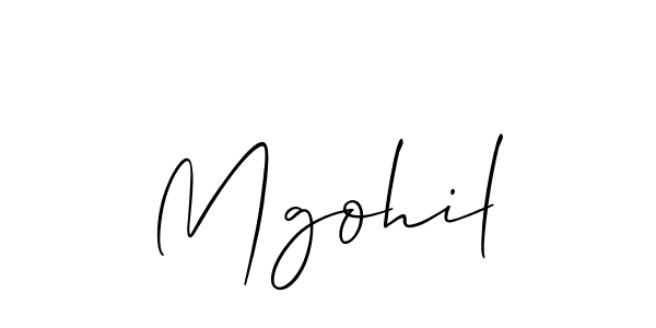 The best way (Allison_Script) to make a short signature is to pick only two or three words in your name. The name Mgohil include a total of six letters. For converting this name. Mgohil signature style 2 images and pictures png