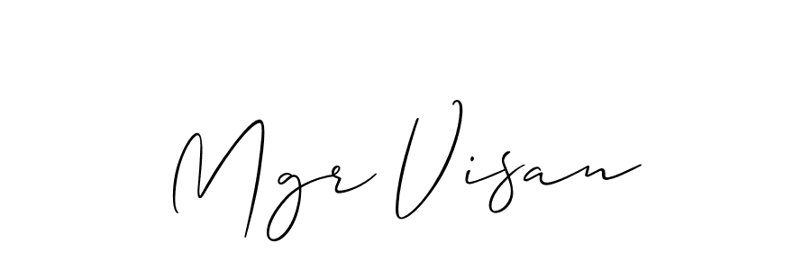 Use a signature maker to create a handwritten signature online. With this signature software, you can design (Allison_Script) your own signature for name Mgr Visan. Mgr Visan signature style 2 images and pictures png