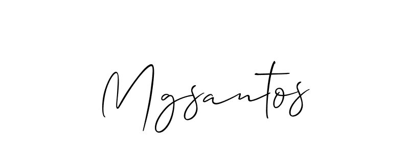 Use a signature maker to create a handwritten signature online. With this signature software, you can design (Allison_Script) your own signature for name Mgsantos. Mgsantos signature style 2 images and pictures png