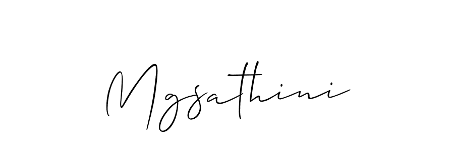 Make a beautiful signature design for name Mgsathini. With this signature (Allison_Script) style, you can create a handwritten signature for free. Mgsathini signature style 2 images and pictures png