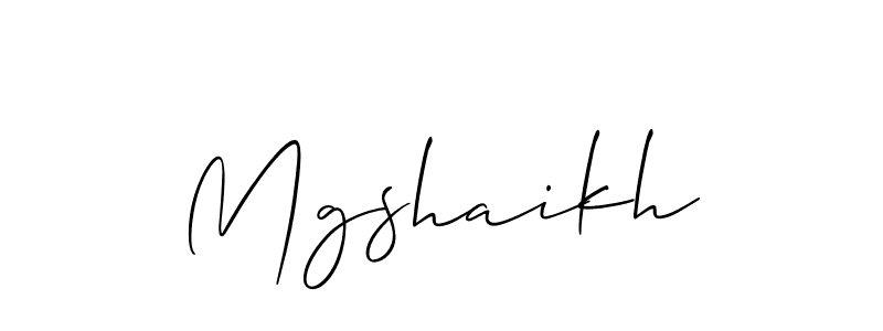 How to make Mgshaikh name signature. Use Allison_Script style for creating short signs online. This is the latest handwritten sign. Mgshaikh signature style 2 images and pictures png