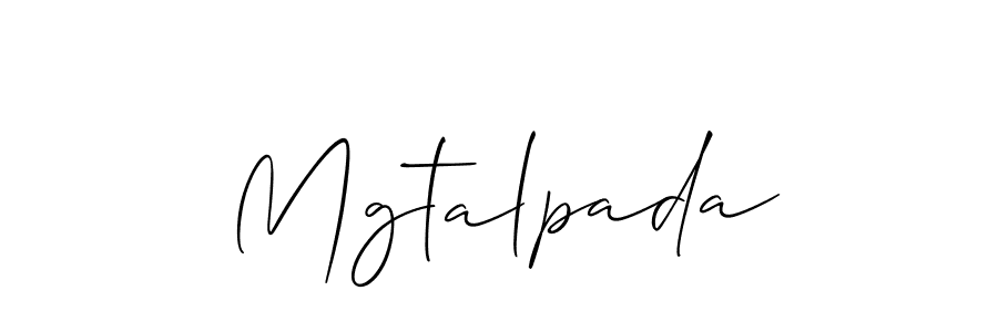 Mgtalpada stylish signature style. Best Handwritten Sign (Allison_Script) for my name. Handwritten Signature Collection Ideas for my name Mgtalpada. Mgtalpada signature style 2 images and pictures png