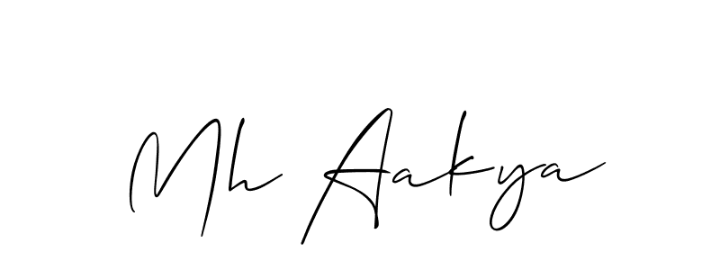 How to make Mh Aakya name signature. Use Allison_Script style for creating short signs online. This is the latest handwritten sign. Mh Aakya signature style 2 images and pictures png