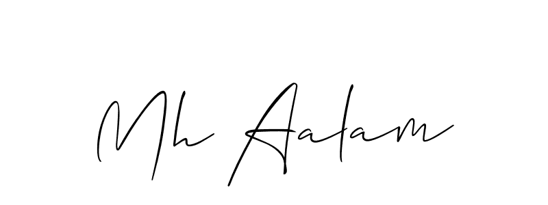 Also You can easily find your signature by using the search form. We will create Mh Aalam name handwritten signature images for you free of cost using Allison_Script sign style. Mh Aalam signature style 2 images and pictures png