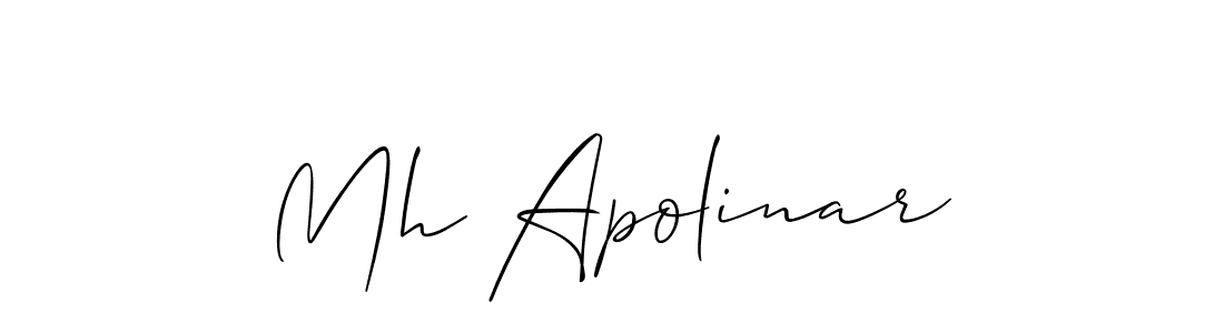 How to make Mh Apolinar name signature. Use Allison_Script style for creating short signs online. This is the latest handwritten sign. Mh Apolinar signature style 2 images and pictures png
