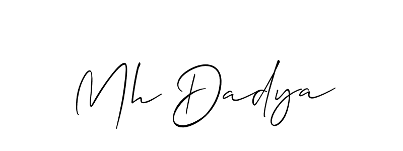 How to make Mh Dadya name signature. Use Allison_Script style for creating short signs online. This is the latest handwritten sign. Mh Dadya signature style 2 images and pictures png
