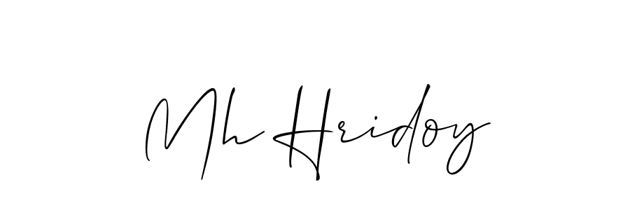 Similarly Allison_Script is the best handwritten signature design. Signature creator online .You can use it as an online autograph creator for name Mh Hridoy. Mh Hridoy signature style 2 images and pictures png