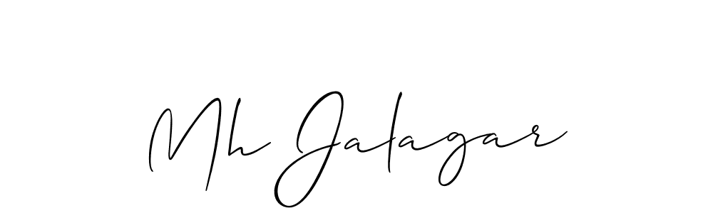 Also You can easily find your signature by using the search form. We will create Mh Jalagar name handwritten signature images for you free of cost using Allison_Script sign style. Mh Jalagar signature style 2 images and pictures png