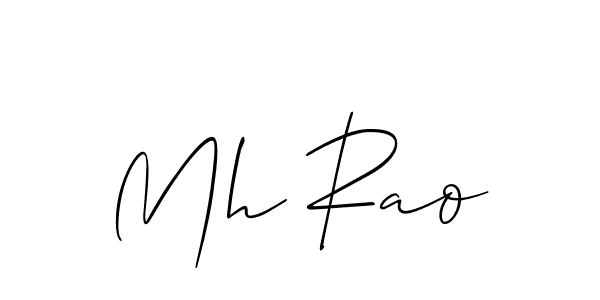 How to make Mh Rao name signature. Use Allison_Script style for creating short signs online. This is the latest handwritten sign. Mh Rao signature style 2 images and pictures png