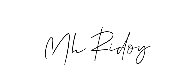How to make Mh Ridoy name signature. Use Allison_Script style for creating short signs online. This is the latest handwritten sign. Mh Ridoy signature style 2 images and pictures png