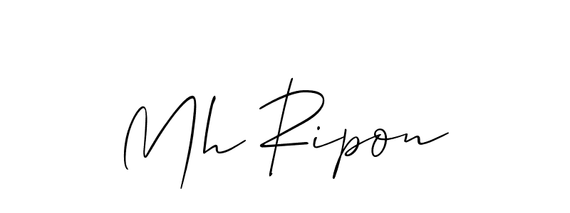 How to make Mh Ripon name signature. Use Allison_Script style for creating short signs online. This is the latest handwritten sign. Mh Ripon signature style 2 images and pictures png