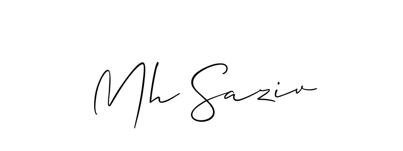 How to make Mh Saziv name signature. Use Allison_Script style for creating short signs online. This is the latest handwritten sign. Mh Saziv signature style 2 images and pictures png